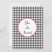 uitnodiging voor het verjaardagsfeest van gingham (Achterkant)
