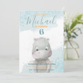Uitnodiging voor het verjaardagsfeest van Hippo jo (Staand voorkant)