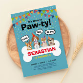 uitnodiging voor het verjaardagsfeest van puppy
