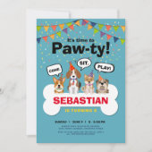 uitnodiging voor het verjaardagsfeest van puppy (Voorkant)