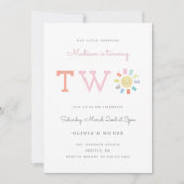 Uitnodiging voor het verjaardagsfeest van Rainbow (Voorkant)