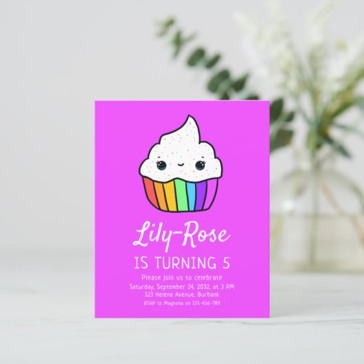 Uitnodiging voor het verjaardagsfeestje van Budget (Staand voorkant)