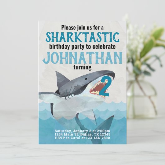 Uitnodiging voor het verjaardagsfeestje van de wit (Staand voorkant)