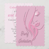 Uitnodiging voor het verjaardagsfeestje van een el (Voorkant / Achterkant)