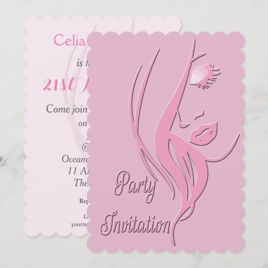 Uitnodiging voor het verjaardagsfeestje van een el (Voorkant / Achterkant)