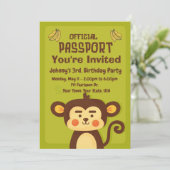 Uitnodiging voor het verjaardagspaspoort van het k (Staand voorkant)