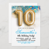 Uitnodiging voor het verloop van de 10e verjaardag (Voorkant / Achterkant)