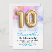Uitnodiging voor het verloop van de 10e verjaardag (Voorkant)