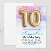 Uitnodiging voor het verloop van de 10e verjaardag (Voorkant / Achterkant)