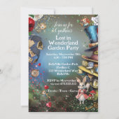 Uitnodiging voor het Verloren in Wonderland Feest (Achterkant)