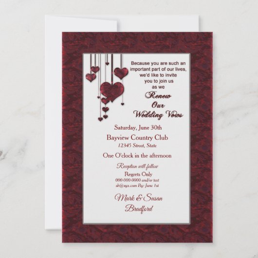 Uitnodiging voor het vernieuwen van weduwen, Red/S (Achterkant)