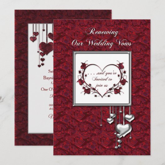 Uitnodiging voor het vernieuwen van weduwen, Red/S (Voorkant / Achterkant)