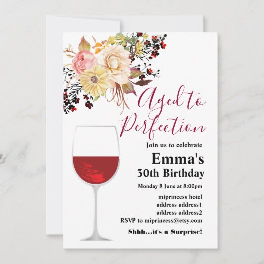 Uitnodiging voor het verouderen van wijn (Voorkant)