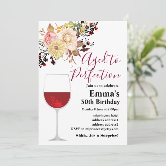 Uitnodiging voor het verouderen van wijn (Staand voorkant)