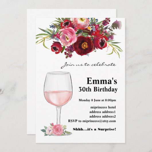 Uitnodiging voor het verouderen van wijn (Voorkant / Achterkant)