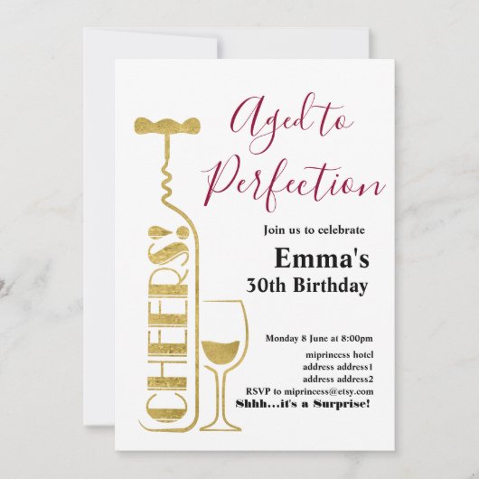 Uitnodiging voor het verouderen van wijn (Voorkant)