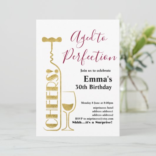 Uitnodiging voor het verouderen van wijn (Staand voorkant)