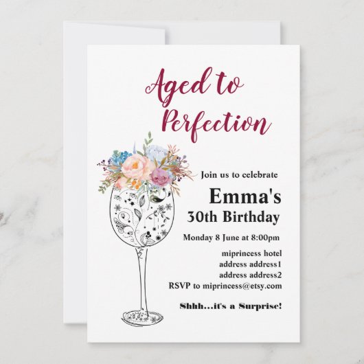 Uitnodiging voor het verouderen van wijn (Voorkant)