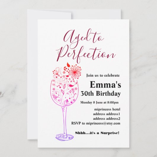 Uitnodiging voor het verouderen van wijn (Voorkant)