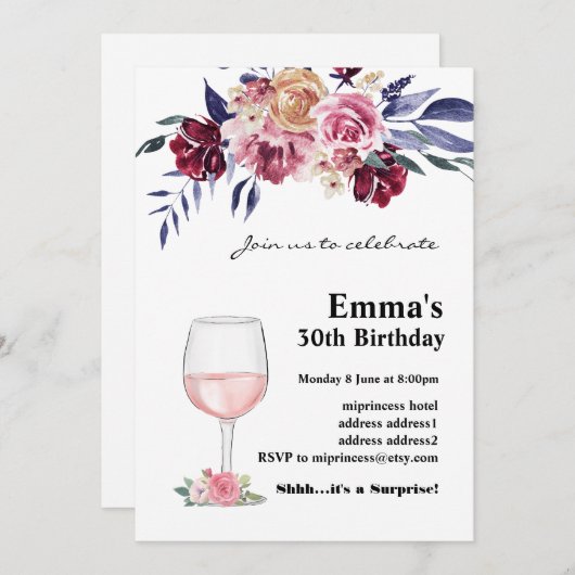 Uitnodiging voor het verouderen van wijn (Voorkant / Achterkant)