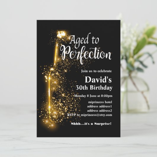 Uitnodiging voor het verouderen van wijn (Staand voorkant)