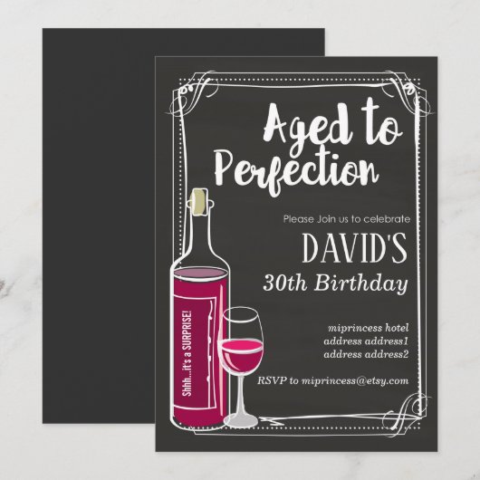 Uitnodiging voor het verouderen van wijn (Voorkant / Achterkant)