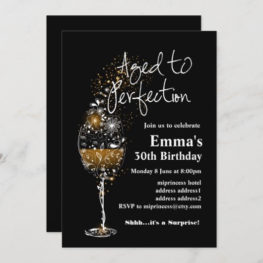 Uitnodiging voor het verouderen van wijn (Voorkant / Achterkant)