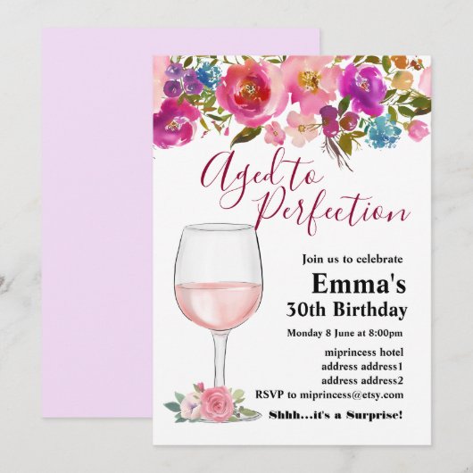 Uitnodiging voor het verouderen van wijn (Voorkant / Achterkant)