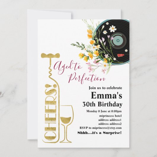 Uitnodiging voor het verouderen van wijn (Voorkant)