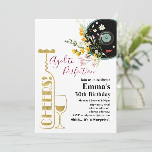 Uitnodiging voor het verouderen van wijn (Staand voorkant)