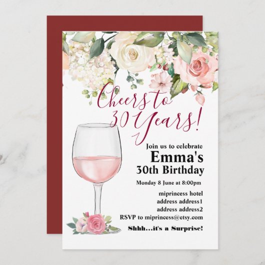 Uitnodiging voor het verouderen van wijn (Voorkant / Achterkant)