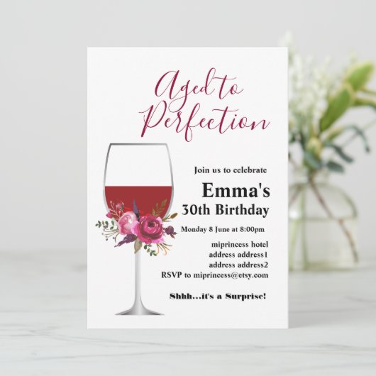 Uitnodiging voor het verouderen van wijn (Staand voorkant)