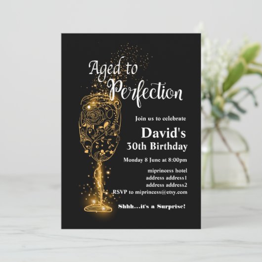 Uitnodiging voor het verouderen van wijn (Staand voorkant)