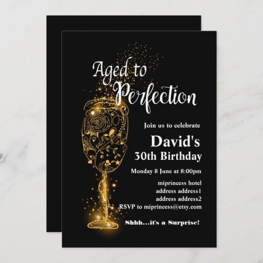 Uitnodiging voor het verouderen van wijn (Voorkant / Achterkant)