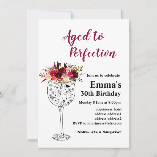 Uitnodiging voor het verouderen van wijn (Voorkant)