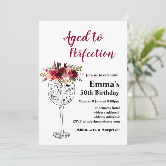 Uitnodiging voor het verouderen van wijn (Staand voorkant)