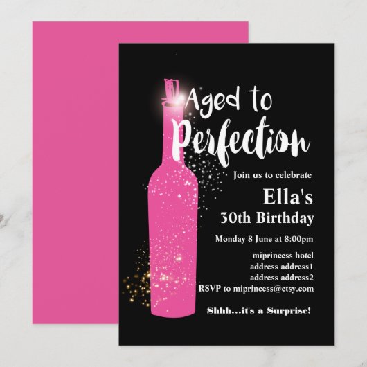 Uitnodiging voor het verouderen van wijn (Voorkant / Achterkant)