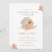 Uitnodiging voor het versieren van een peperkoekhu (Voorkant / Achterkant)