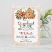 Uitnodiging voor het versieren van een peperkoekhu (Staand voorkant)