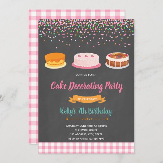 uitnodiging voor het versieren van koekjes (Voorkant / Achterkant)