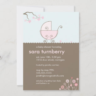 Uitnodiging voor het vervoer van Baby shower - Roz