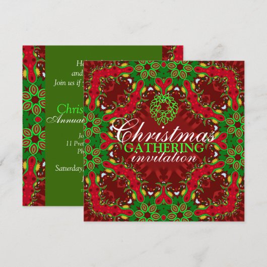 Uitnodiging voor het verzamelen van Feestdagen voo (Voorkant / Achterkant)