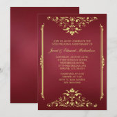 Uitnodiging voor het Victoriaans Rode en Gouden Ju (Voorkant / Achterkant)