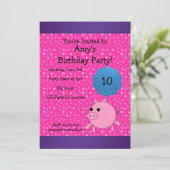 Uitnodiging voor het vieren van varkensverjaardag (Staand voorkant)
