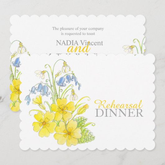 Uitnodiging voor het voorjaarsdiner van het boeket (Voorkant / Achterkant)
