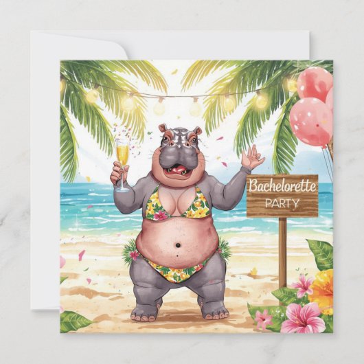 Uitnodiging voor het vrijgezellenfeest op het stra (Voorkant)