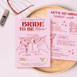 Uitnodiging voor het vrijgezellenfeest Roze Weeken