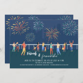 Uitnodiging voor het vuurwerk op het buurtfeest (Voorkant / Achterkant)