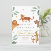 uitnodiging voor het waterverf van het Baby shower (Staand voorkant)