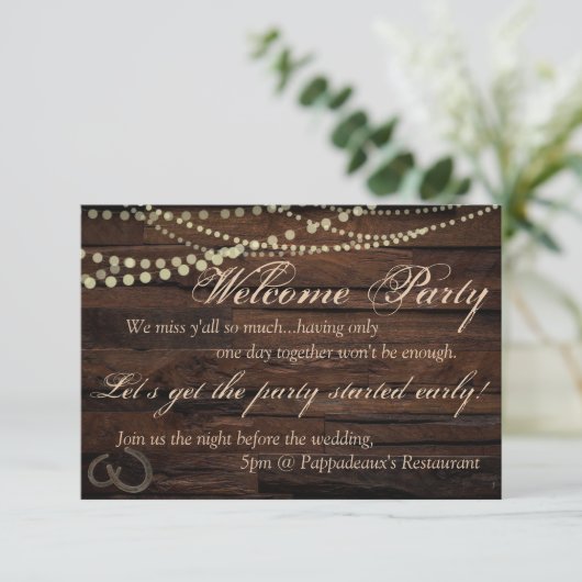 Uitnodiging voor het welkom feest (Staand voorkant)